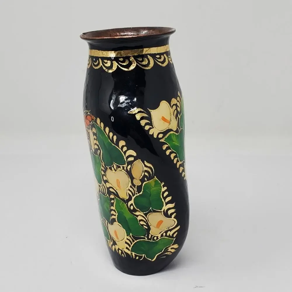 Vintage Black Floral twisted Cloisonné 7